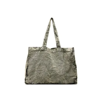 ZARA Cotton Tote Bag Shopping Bag Handbag Large Size Women's Gray