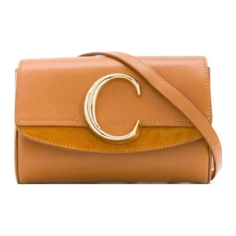 Chloe Suede Calfskin Sling Bag, One Shoulder, Crossbody, Fanny Pack Women's Brown-0