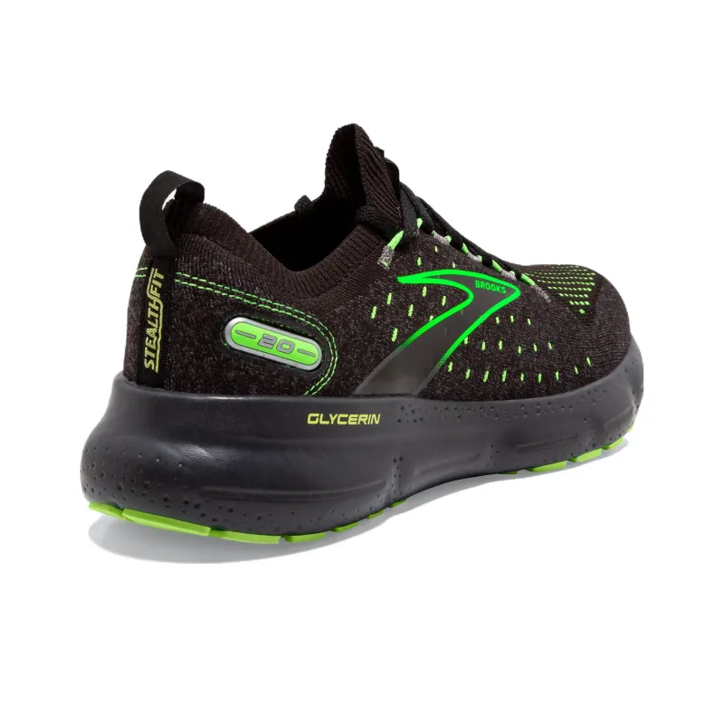 Brooks Glycerin StealthFit 20 'Black Green Gecko'-2