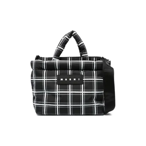 MARNI Mini Plaid-check Padded Tote Bag