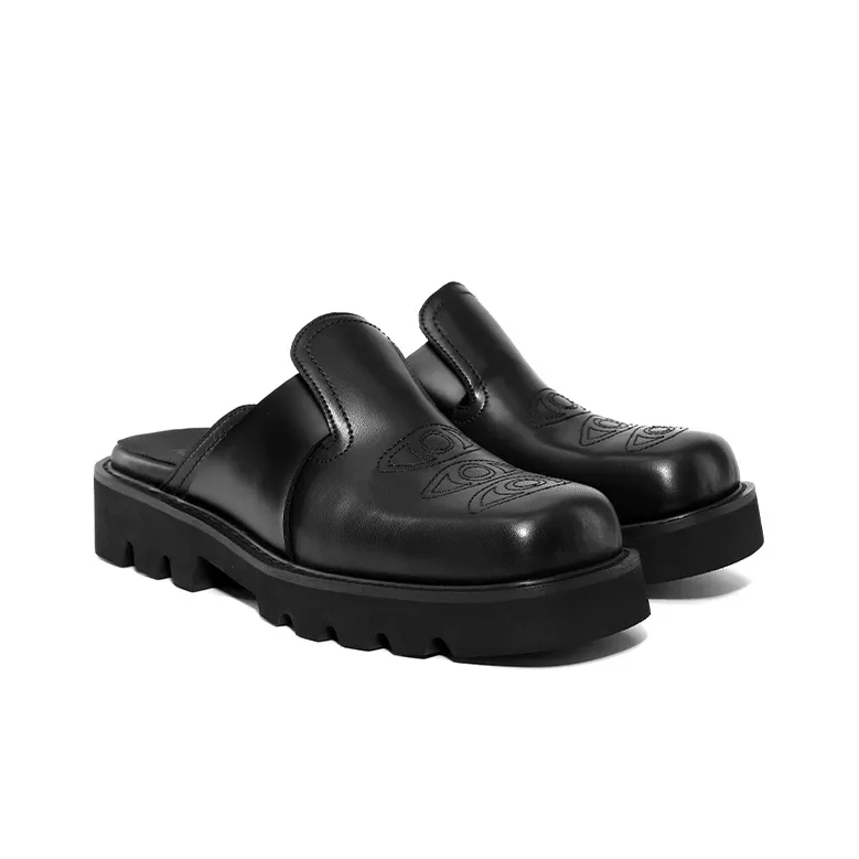 Kami Anger Wrap toe Slippers 4cm Unisex Black-3