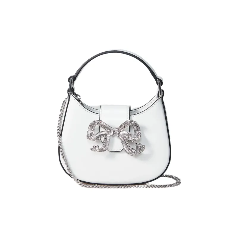 Self portrait Cow Leather Shoulder Bag Crossbody Bag Handbag Regular Women's White-3