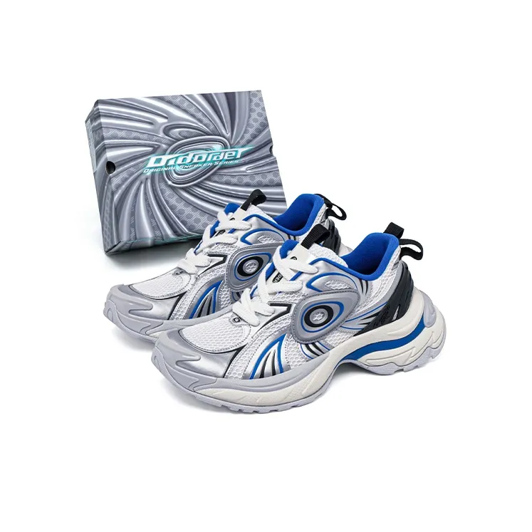 OLD ORDER Turbo GT Low Top Running Shoes Unisex White Blue-4