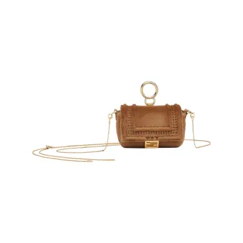 FENDI Mink Fur Tassel Bag Accessory Crossbody Bag Extra Mini Women's Brown