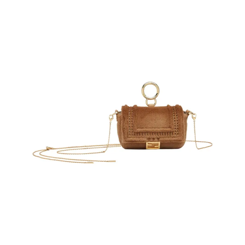 FENDI Mink Fur Tassel Bag Accessory Crossbody Bag Extra Mini Women's Brown-0
