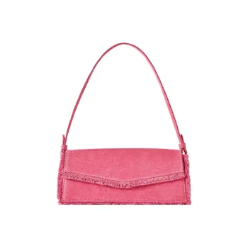 ZARA Cotton Shoulder Bag Women's Peach Pink