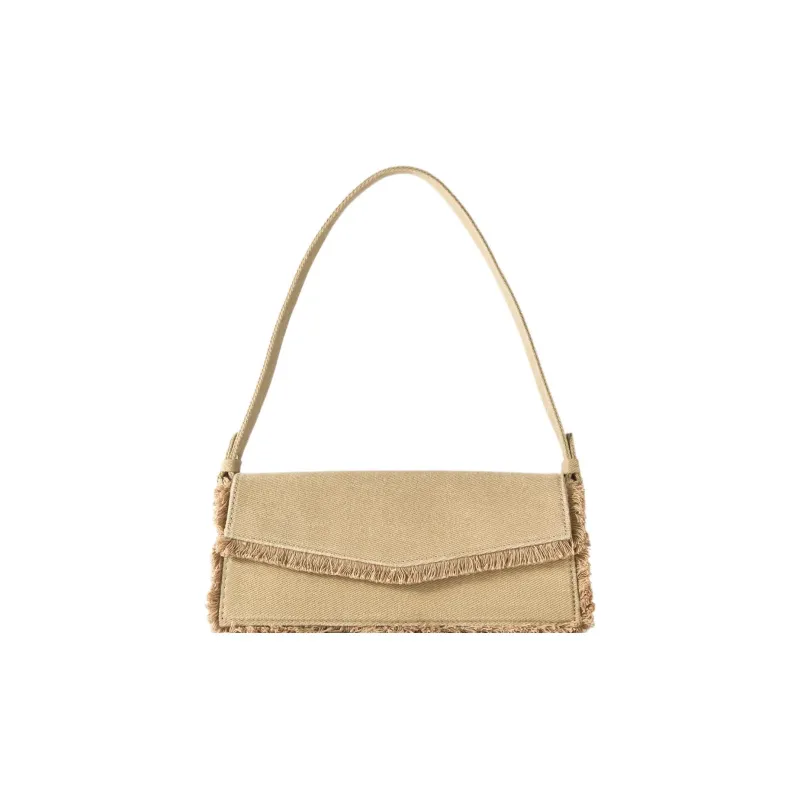 ZARA Cotton Shoulder Bag Trumpets Women's Brown-1