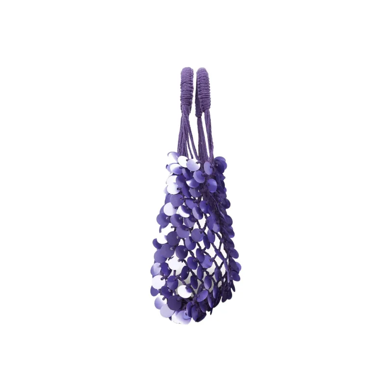 ZARA Polyester Blended Cotton Handbag Large Size Women's Purple-1