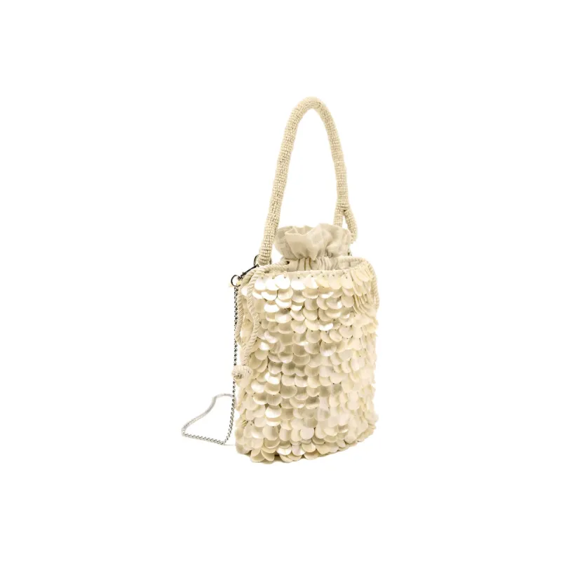 ZARA Polyester One Shoulder Handbag Crossbody Bag Mini Women's White-2