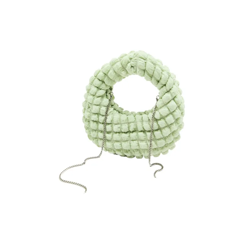 ZARA Cotton Crossbody Handbag Mini Women's Green-3