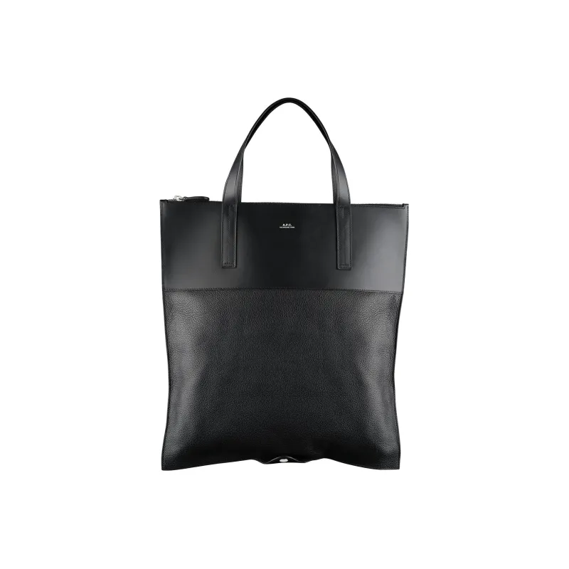 A.P.C Leather Tote Bag Shopping Bag Shoulder Bag Handbag Regular Men's Black-0