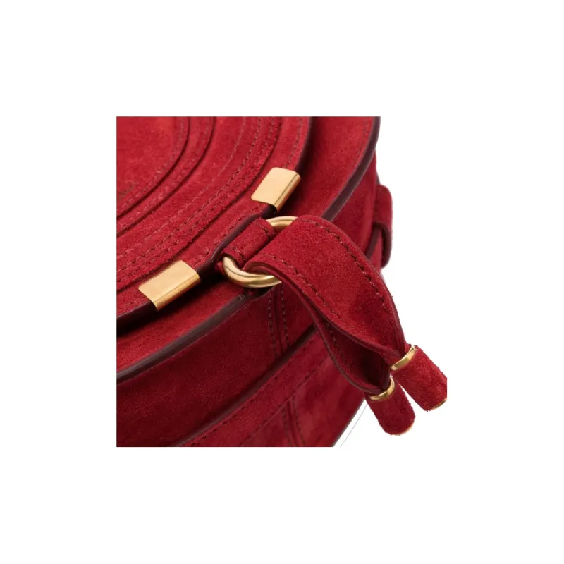 Chloe Calfskin Saddle Bag Shoulder Bag Crossbody Bag Women's Flame Red-2