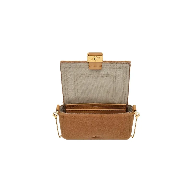 FENDI Mink Fur Tassel Bag Accessory Crossbody Bag Extra Mini Women's Brown-3
