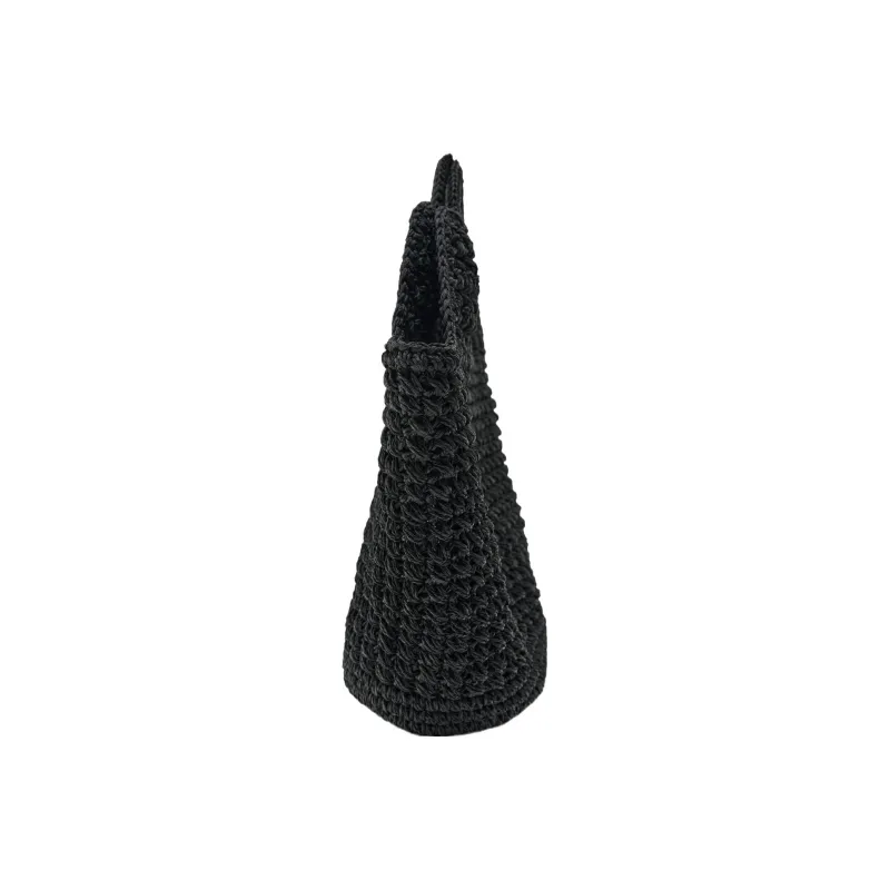 ZARA Cellulose Tote Bag Shopping Bag Handbag Large Size Women's Black-3