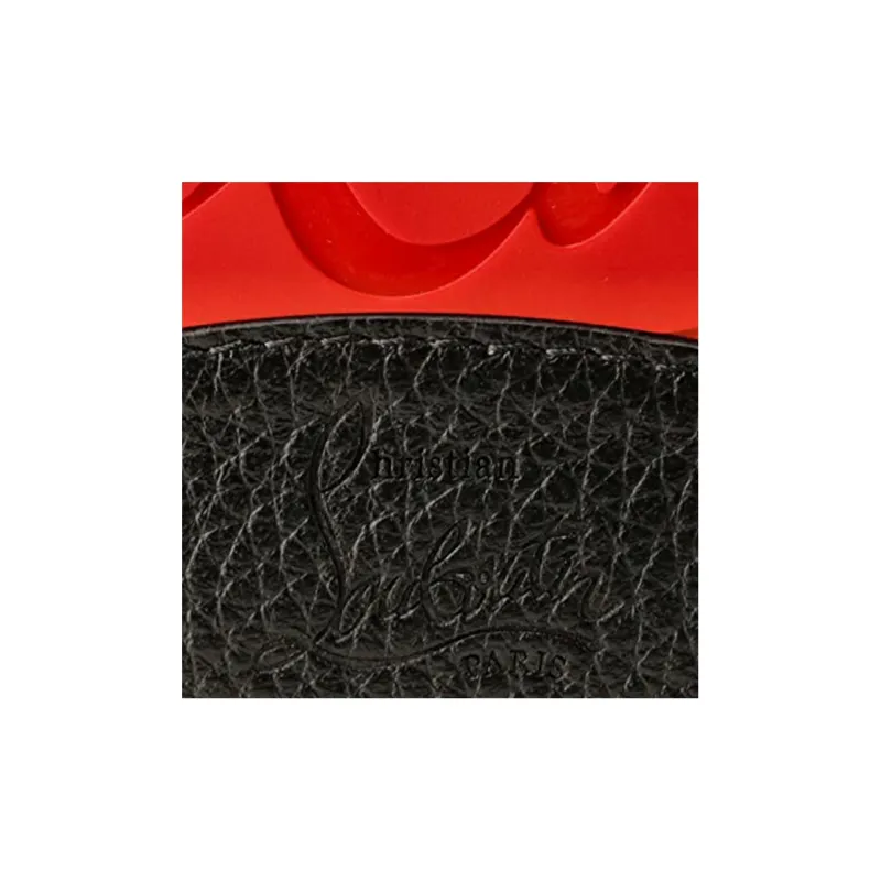 CL LUBOTING Calfskin Wallet Regular Men's Black/Red-6