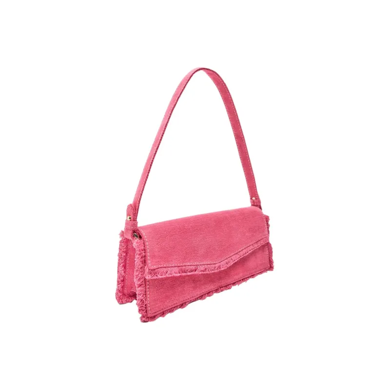 ZARA Cotton Shoulder Bag Women's Peach Pink-1