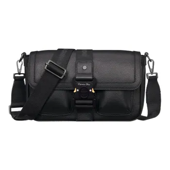 DIOR Hit The Road Grained Calfskin Shoulder Bag, Crossbody Bag Regular Men's Black