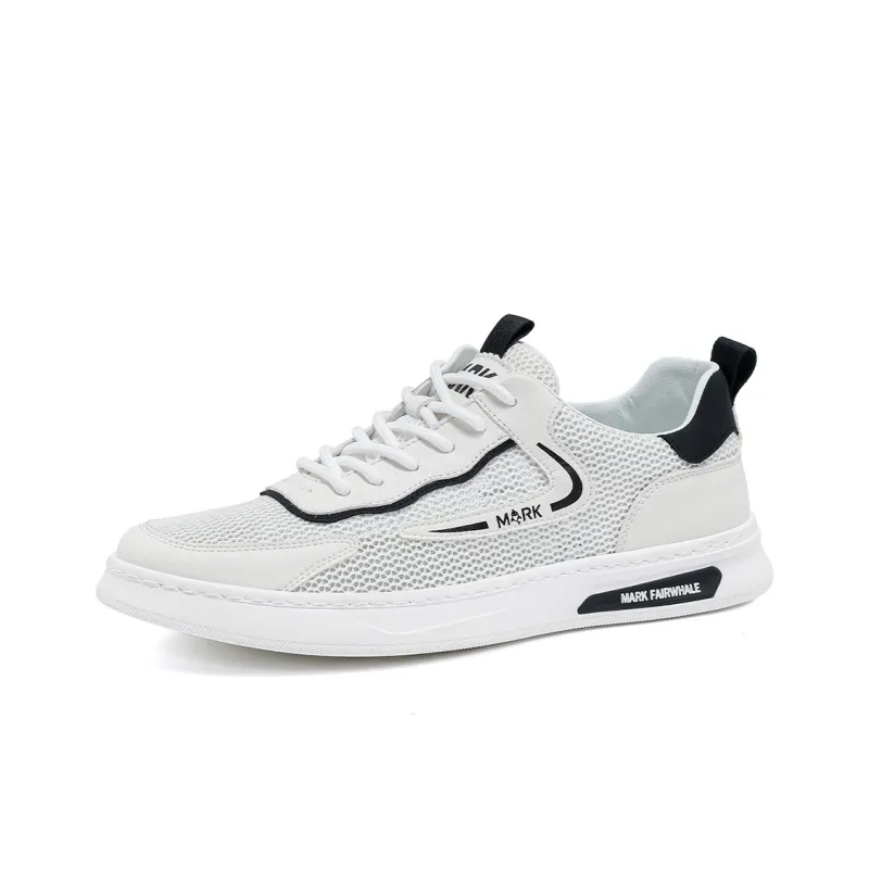 FAIRWHALE Low Top Stylish Skateboarding Shoes Men's White-7
