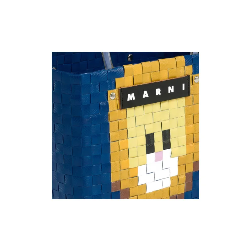 MARNI Basket Series Polypropylene Basket Bag Handbag Small Size Women's Blue-4