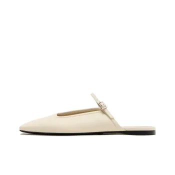 ZARA Rubber Sole Wrap-toe Slippers Women's Beige