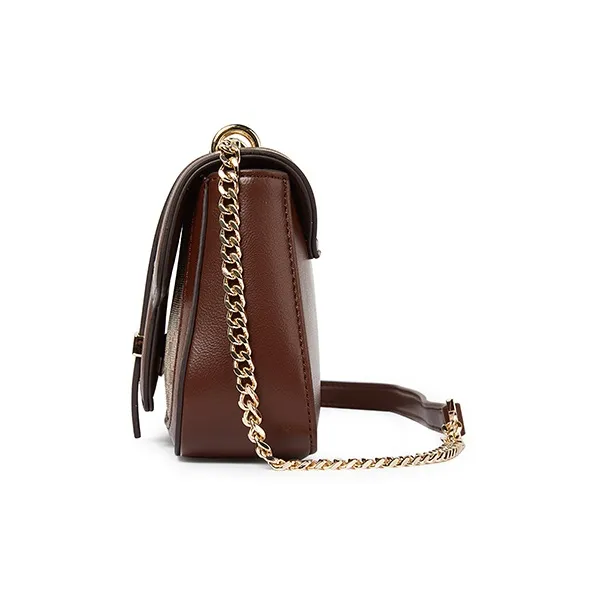 TUCANO PVC Underarm Saddle Bag, Shoulder Bag, Crossbody Bag Trumpets Women's Red Brown-3