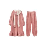 Light Garnet Red 82328 (Single Robe+Fleece Pants)