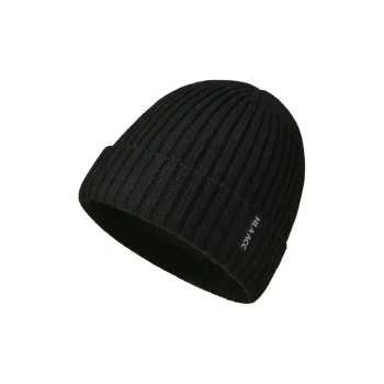 HLA Contains Wool Beanies Unisex Tea Ink Black