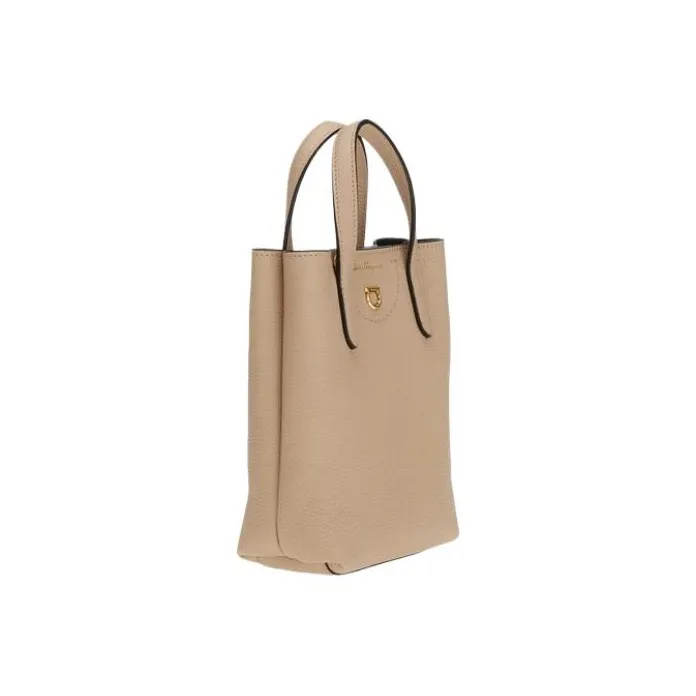 FERRAGAMO Calfskin Tote Bag, Shopping Bag, Shoulder Bag, Handbag Regular Women's Light Brown-1