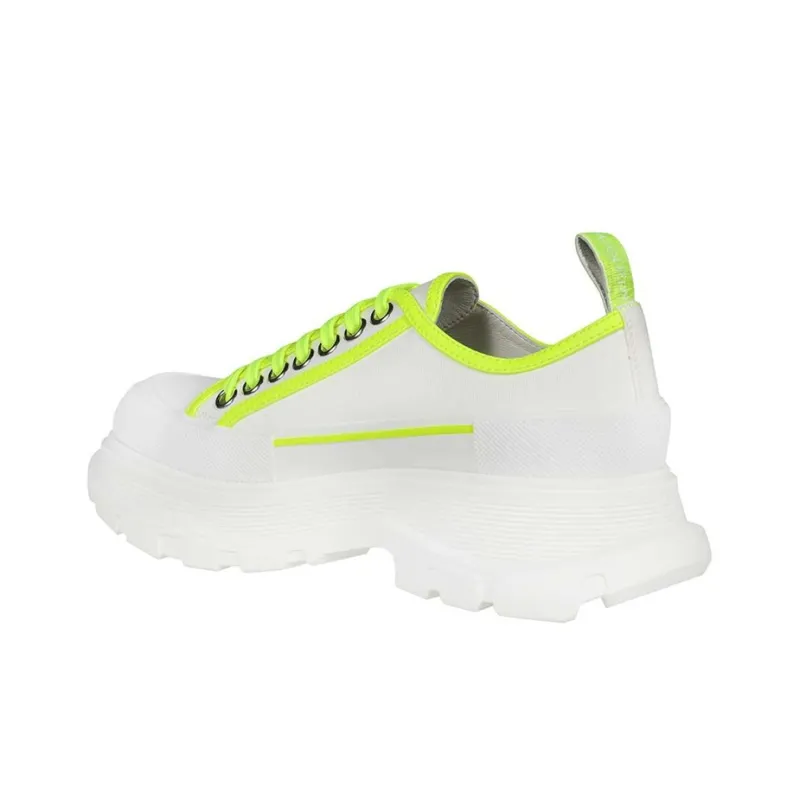 Alexander McQueen Tread Slick Neon Low Top Platform Sneakers 'White Solar Green' Women's-3