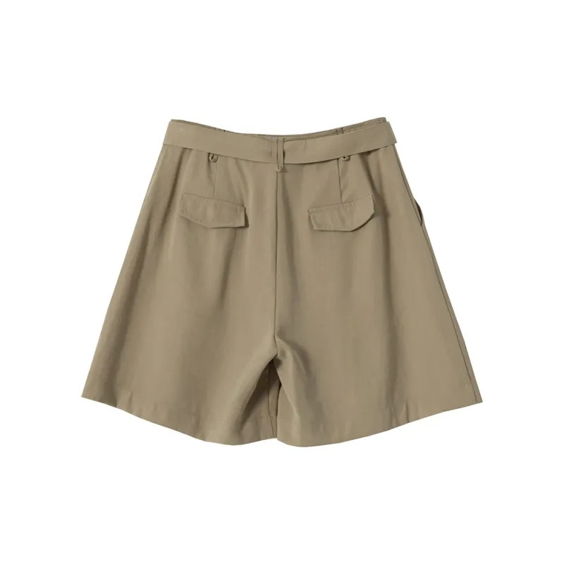 SOON FLOWER Casual Shorts Women's Khaki-1