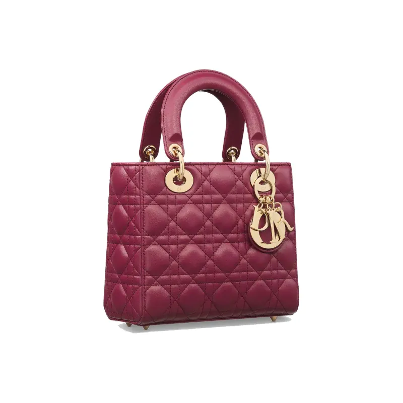 DIOR Lady DiorMy ABCDior Lambskin Shoulder Bag Crossbody Bag Handbag Small Size Women's Dark Purple Red-1