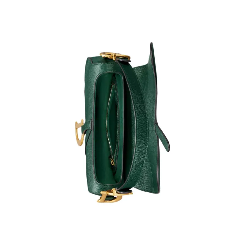 DIOR Saddle Grained Calfskin Saddle Bag Shoulder Bag Crossbody Bag Handbag Regular Women's Pine Green-4