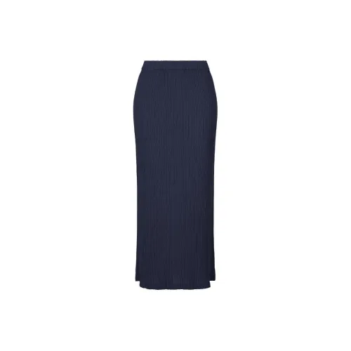 ISSEY MIYAKE Casual Long Skirts Women's Navy