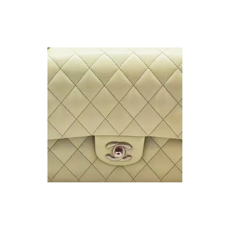 CHANEL Classic Flap CF Lambskin Crossbody Bags Medium Size Women's Green-1