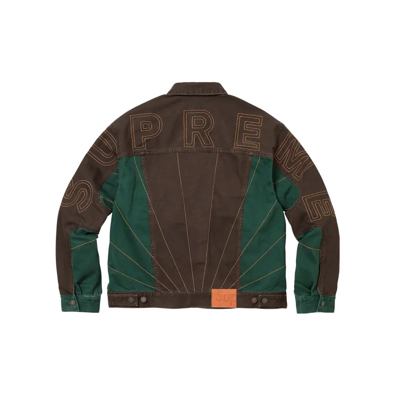 Supreme Radial Embroidered Denim Trucker Jacket - Cheap 
