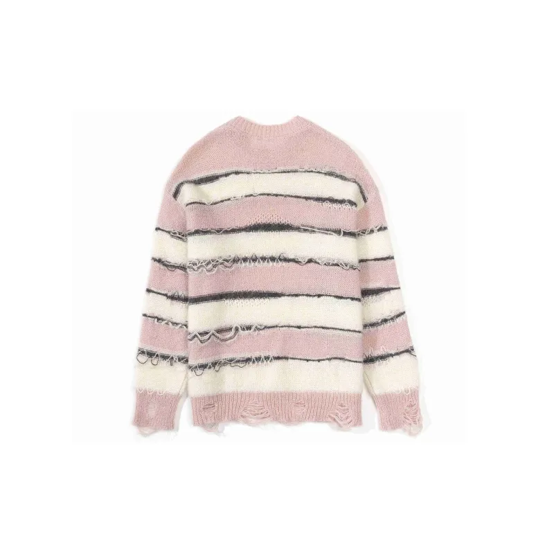 Charlie Luciano Knitwear Unisex Pink White-1