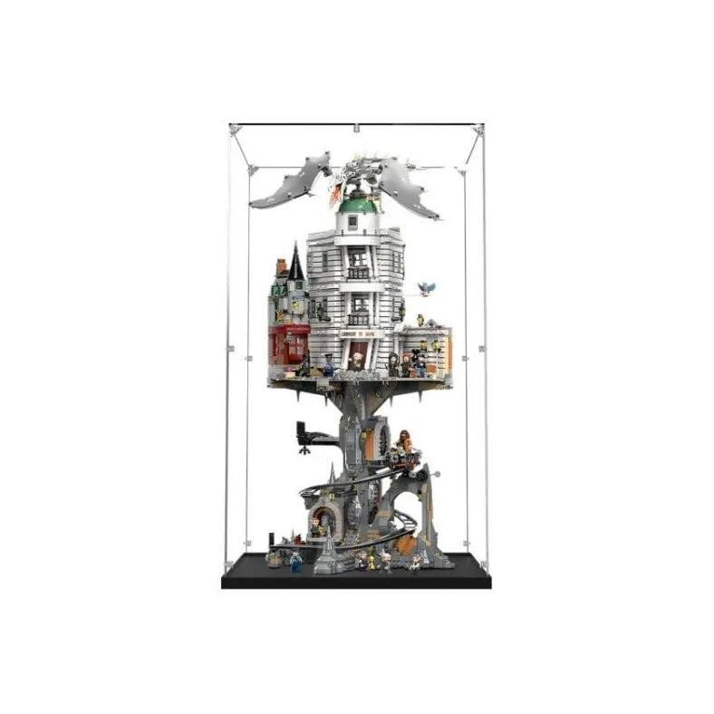 KGBOX For Building Block 76417 Gringotts Wizard Bank Acrylic Spray Painting Display Case Dust Cover Model Accessories-4