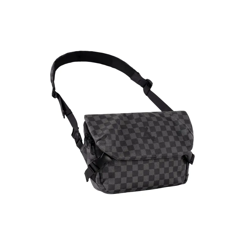 KONADCT Nylon Fabric Cycling Bag, Messenger Bag, Shoulder Bag Medium Size Unisex Black-14