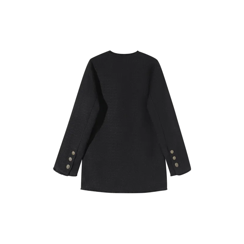 EIDOLON GRAIN Velvet feel Coat Women's Black-1
