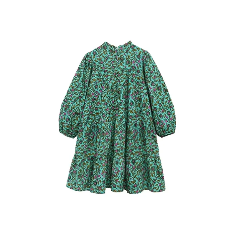 Pptown Long-Sleeved Dresses Kids Green-1
