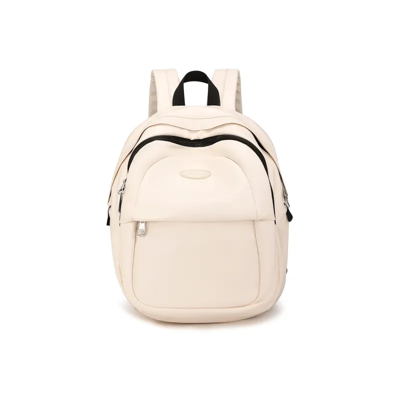 MEXICAN Polyurethane Leather Backpack Regular Women's Black/Pink/Ecru-4