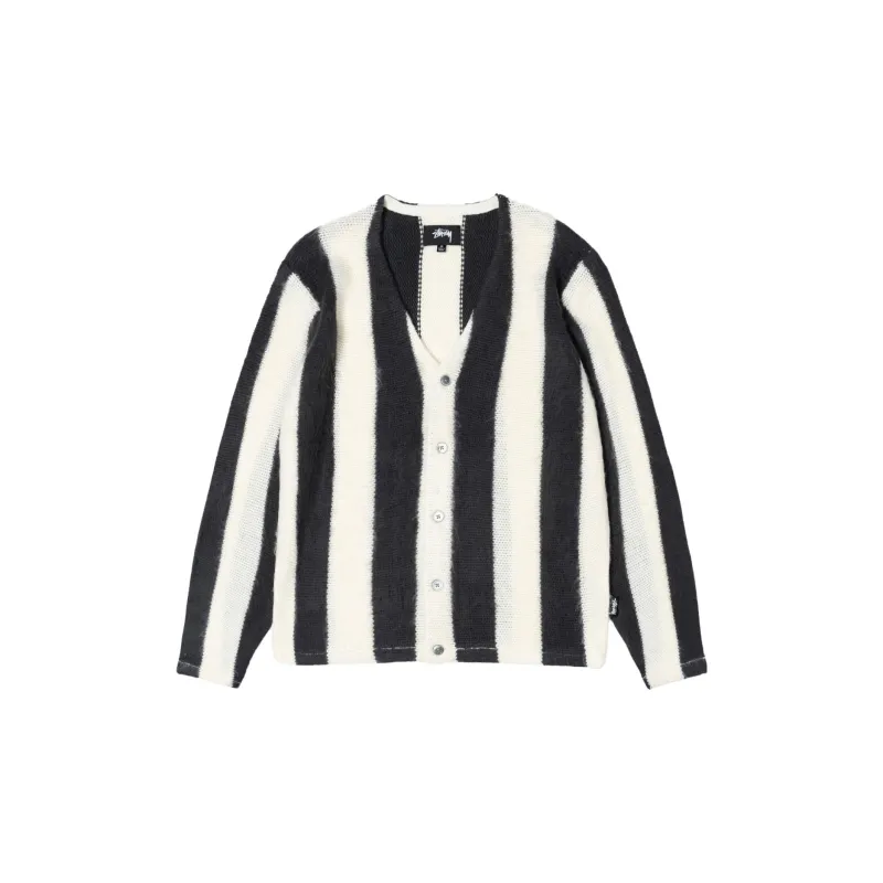 Stussy Stripe Brushed Cardigan Natural L - POIZON