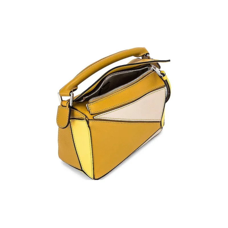 LOEWE Puzzle Classic Calfskin Handbag Shoulder Bag Crossbody Bag Mini Women's Ochre/Yellow-3