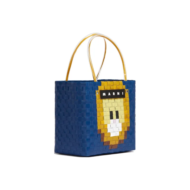 MARNI Basket Series Polypropylene Basket Bag Handbag Small Size Women's Blue-1