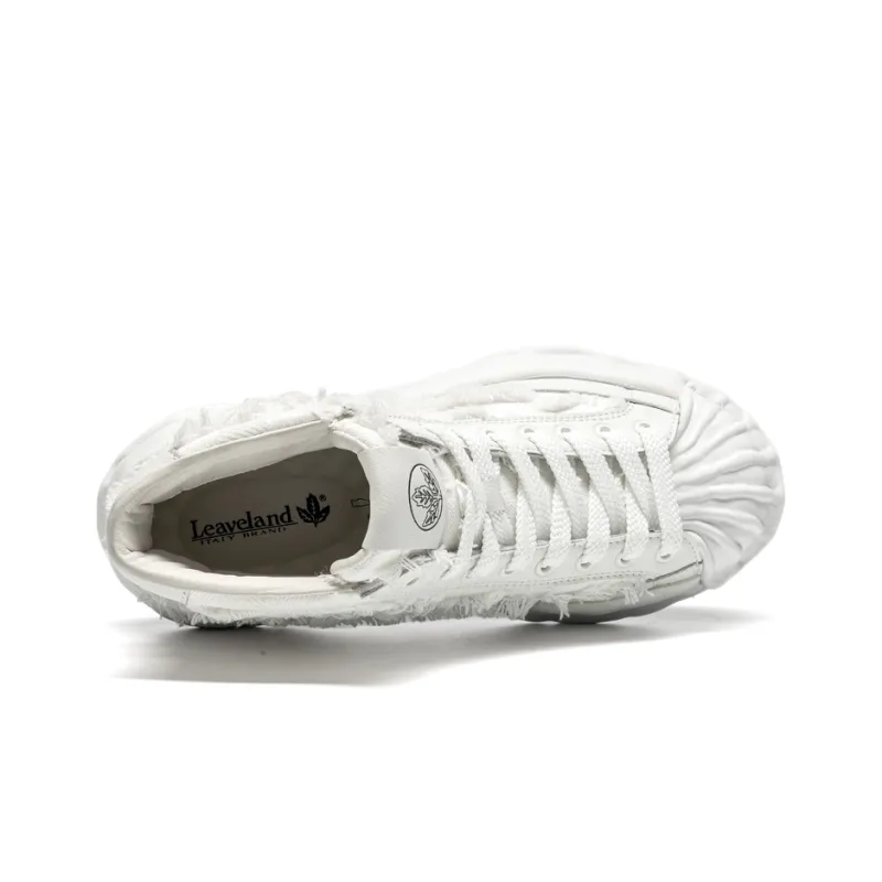 LEAVELAND Height Increasing Mid-Top Skateboard Shoes Unisex-8