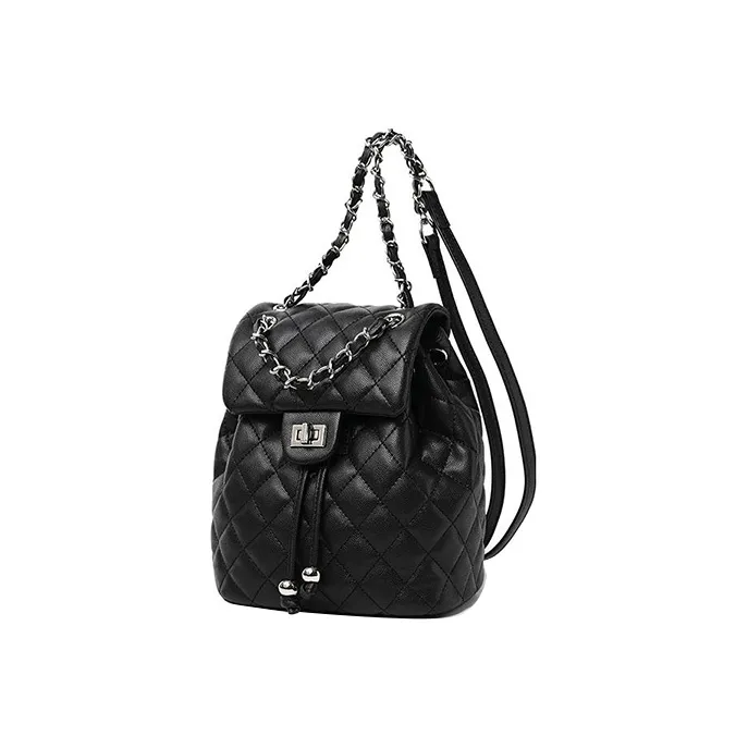 DAPHNE Cow Leather Backpack Women's Black-1