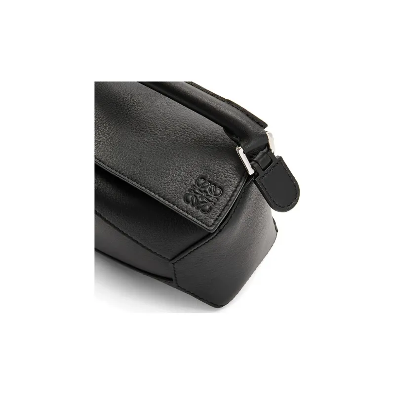 LOEWE Puzzle Cow Leather Handbag, Shoulder Bag, Crossbody Bag Mini Women's Black-5
