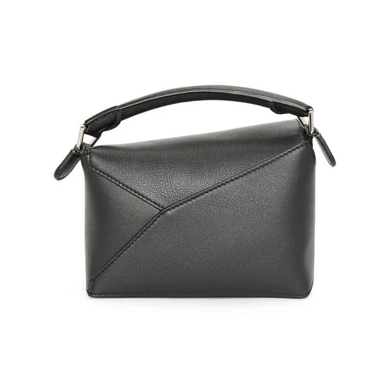 LOEWE Puzzle Cow Leather Handbag, Shoulder Bag, Crossbody Bag Mini Women's Black-4