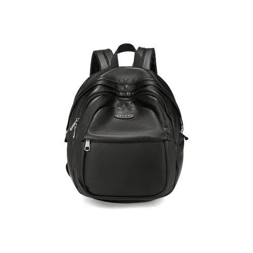 MEXICAN Polyurethane Leather Backpack Regular Women's Black/Pink/Ecru