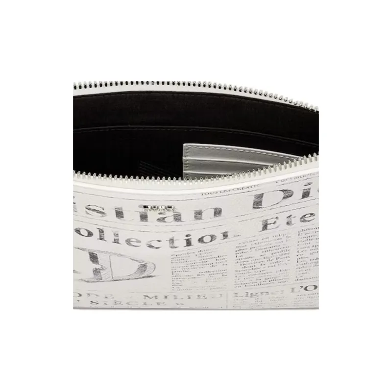 DIOR Daniel Arsham Collaboration Calfskin Clutch Men's White-6